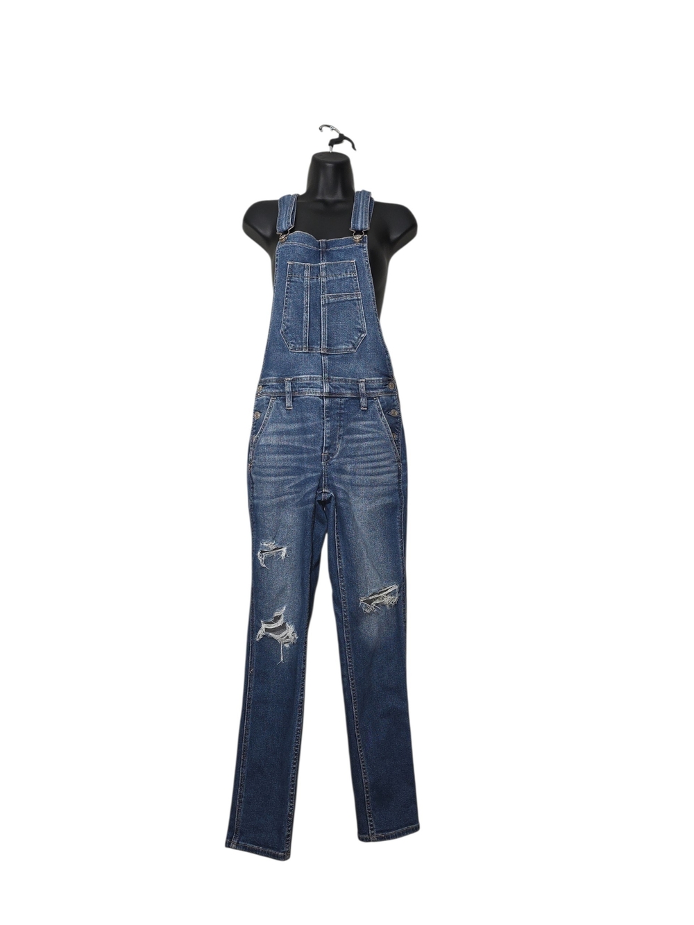 American Eagle Outfitters Ripped Denim Overalls Extra Small XS - Medium Wash.